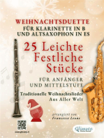 Weihnachtsduette für Klarinette in B und Altsaxophon in Es - 25 Leichte Festliche Stücke für Anfänger und Mittelstufe